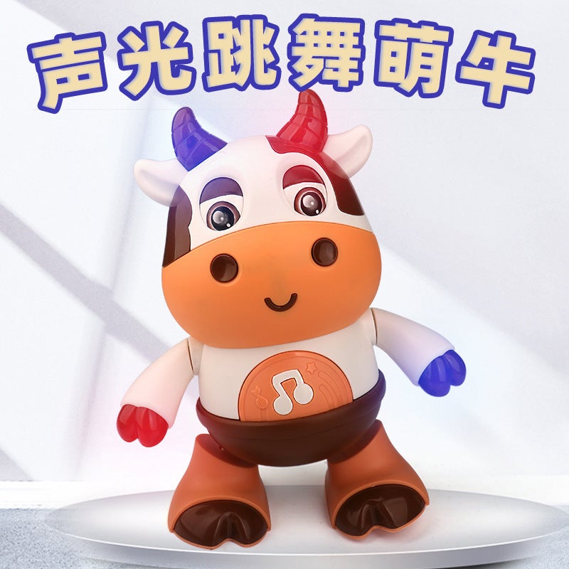 Shake The Sound Of The Same Cattle Can Sing And Dance Children'S Educational Early Education Cool Light Music Swing Cow Toys - Image 2